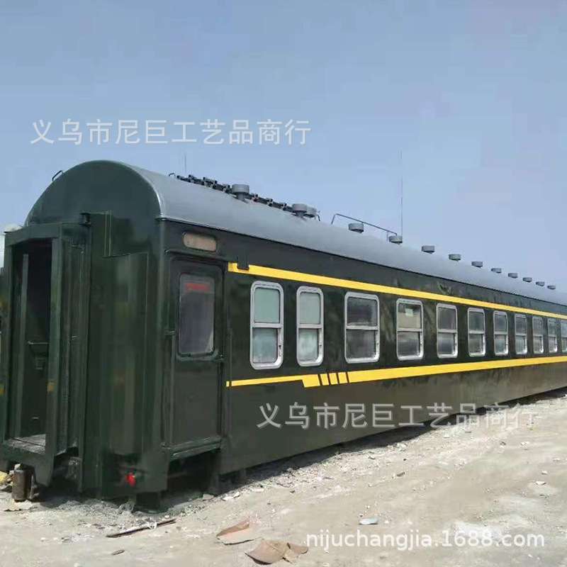 怀旧绿皮大型火车模型 惯性仿真蒸汽火车头内燃机车 主题餐厅饭店