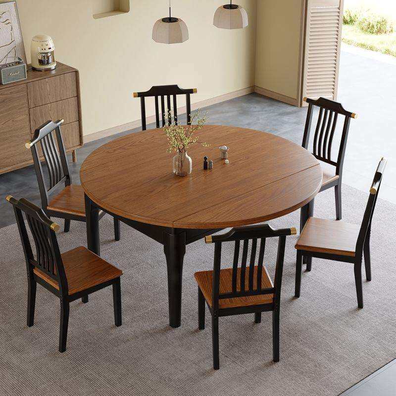 实木伸缩折叠餐桌餐桌椅圆桌组合饭桌两用方圆家用简约小户型桌子