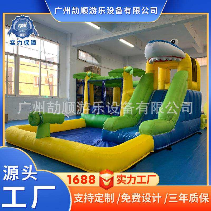 工厂直销外贸PVC充气跳床充气城堡滑梯游乐充气滑梯家用