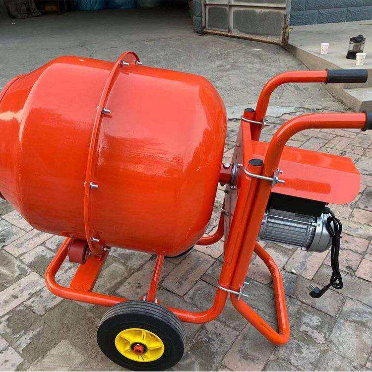 小型手推式滚筒搅拌机400L型移动滚轮支架式搅拌设备泽邦搅拌机