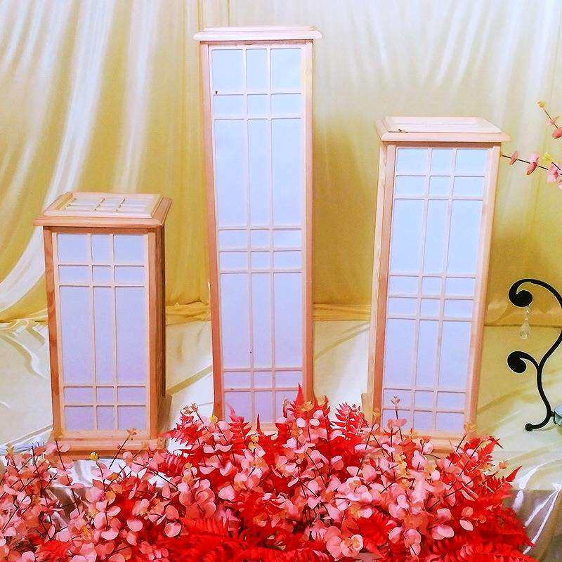 婚庆路引婚礼布置道具婚庆用品新中式装饰摆件宫灯原木方柱路引灯