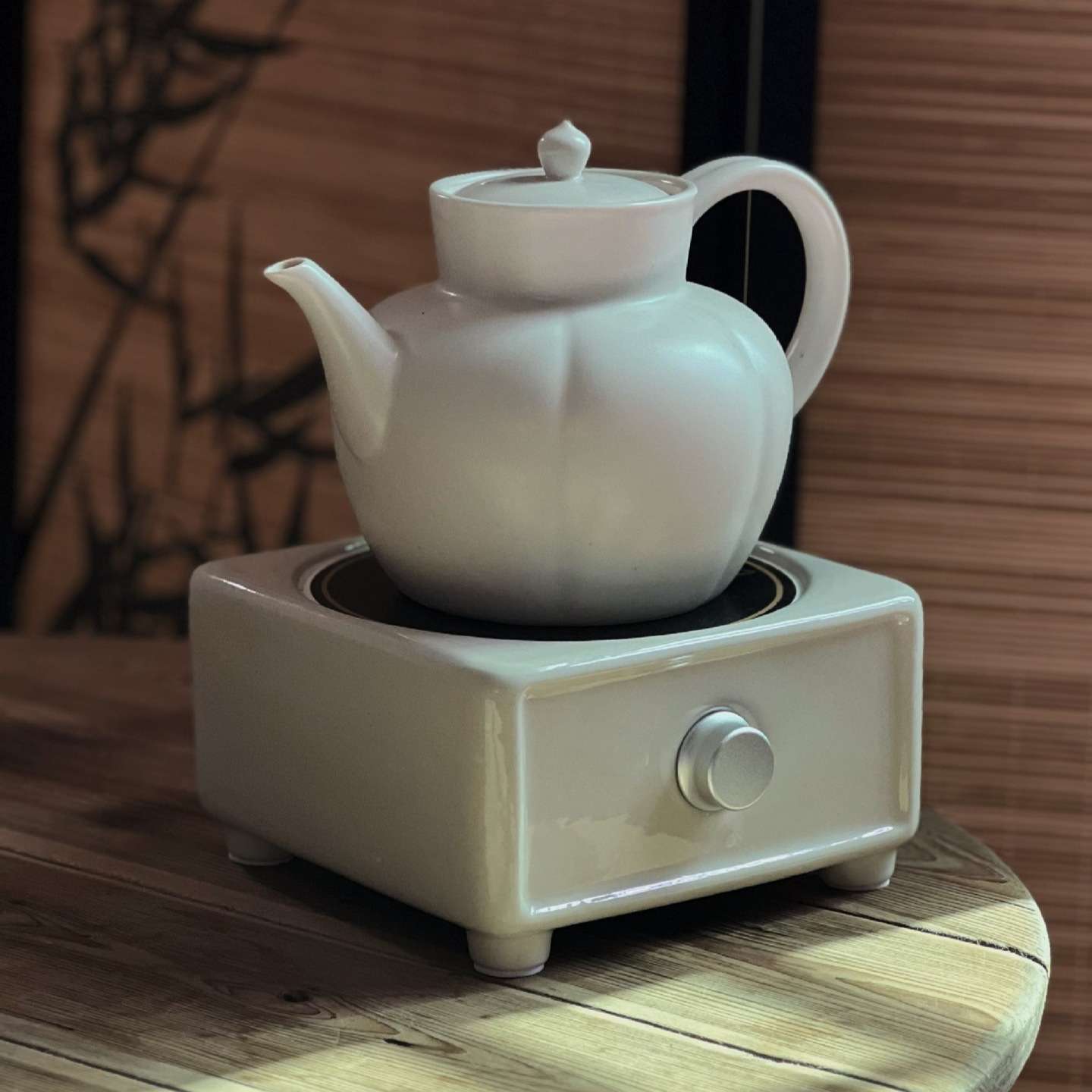 草木灰手执壶仿宋煮茶壶白泥陶壶陶瓷泡茶壶电陶炉专用办公烧水壶