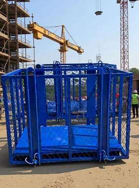 建筑工地上料升降笼加气砖吊笼高空作业起砖吊笼网格加气砌砖吊篮