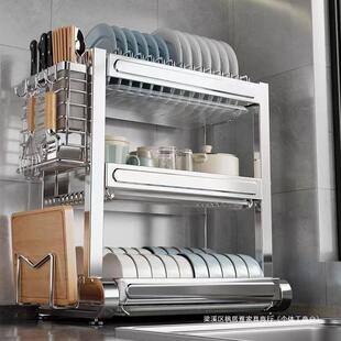 304不锈钢厨房置物架沥水碗柜家用多功能碗盘子碗筷碗碟收纳架子