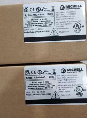 MICHELL AB03-446  0322 ,SF72 M12 5PIN露点仪mu500L-51-5变送器