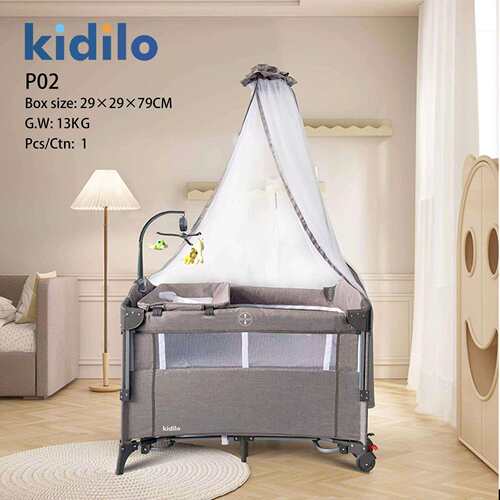kidilo婴儿床折叠婴儿床拼接大床多功能新生bb床便携可移动宝宝床