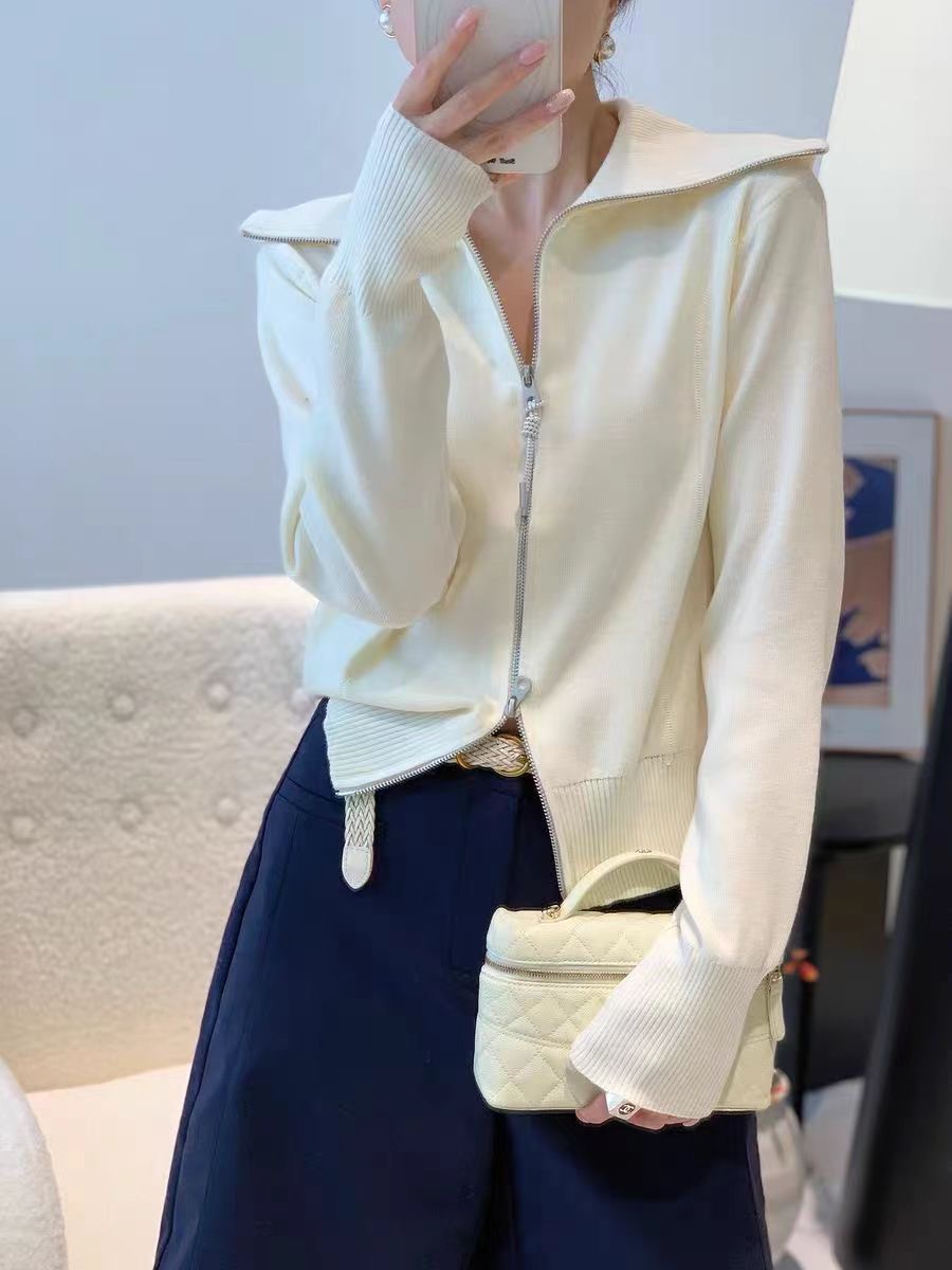 10/24 休闲!显瘦!加厚双头拉链式毛衣外套 胸围100衣长52