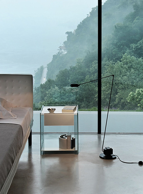 意大利进口正版 Fiam 玻璃床头柜 Milo 边几