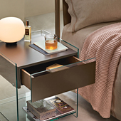 意大利进口正版 边几 Dino Fiam 玻璃床头柜