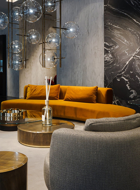 意大利进口正版 Gallotti&Radice 弧形沙发 Audrey 意式现代风格