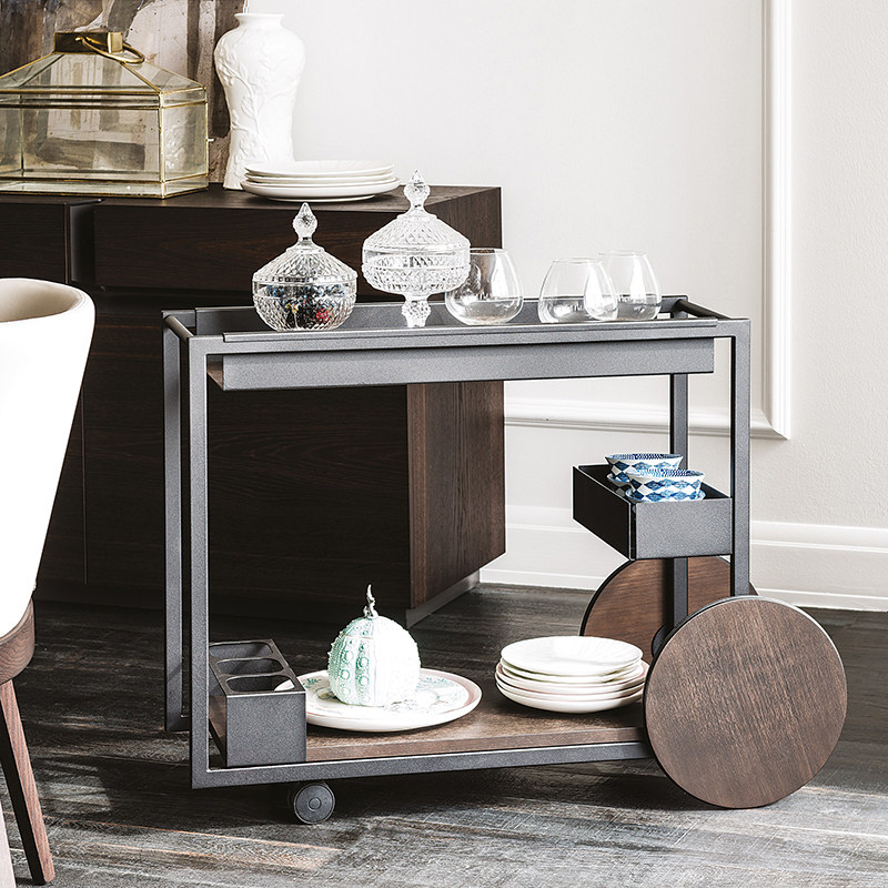 意大利进口正版 Cattelan Italia 餐厅小推车Brandy 酒水边几