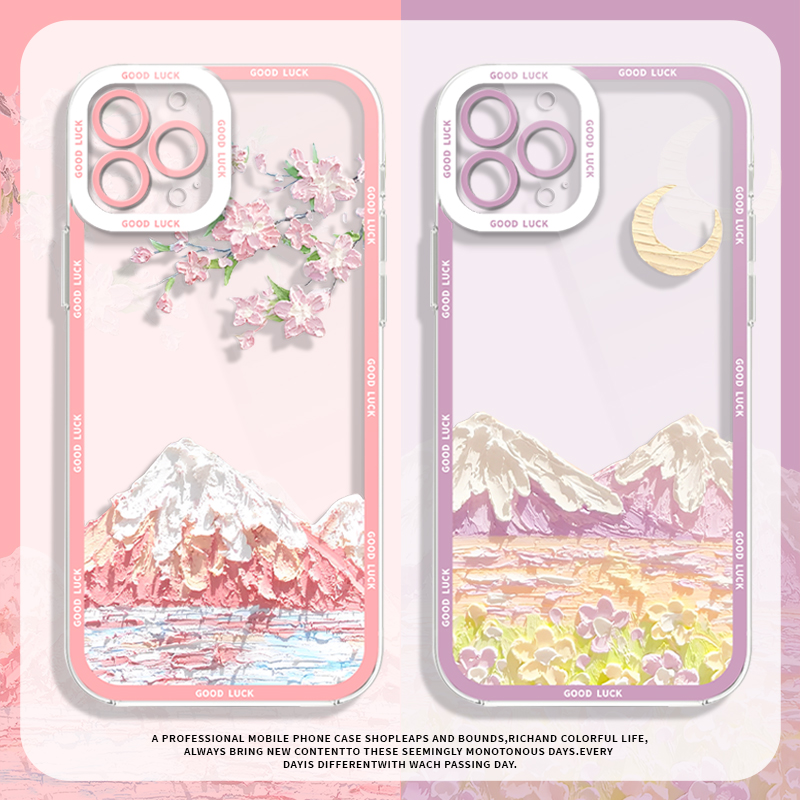 适用小米红米系列手机壳透明樱花