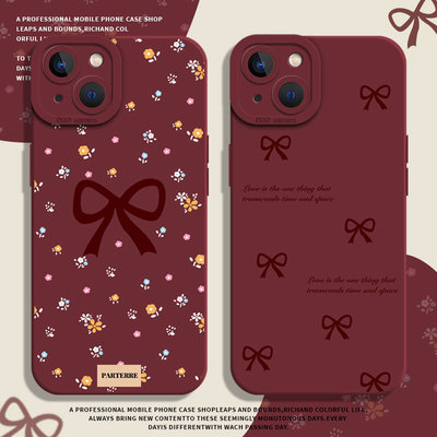 红色蝴蝶结手机壳适用oppo系列