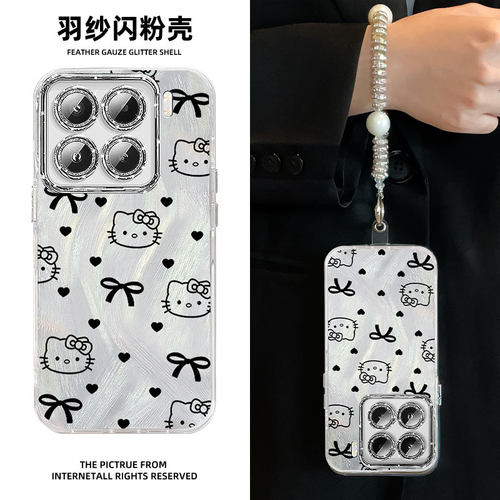 适用小米红米手机壳蝴蝶结kt猫