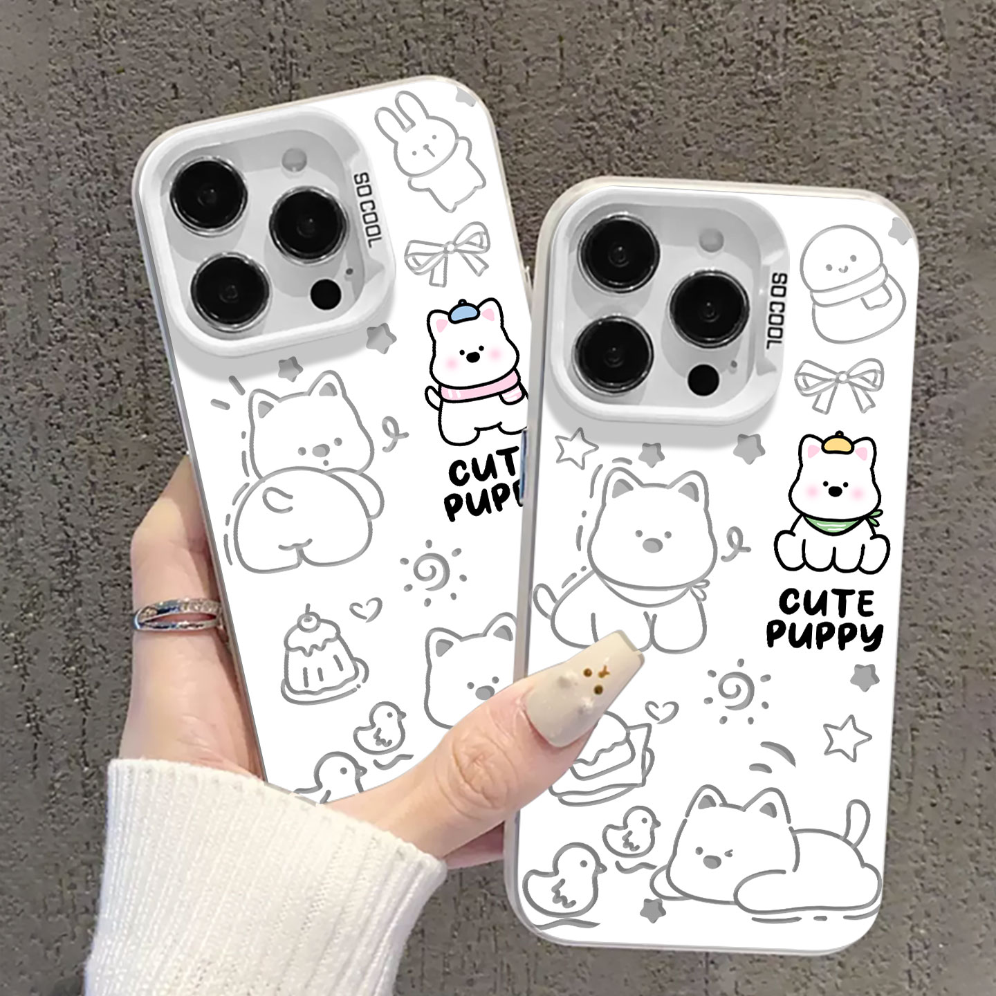 适用小米红米手机壳围巾西高地狗