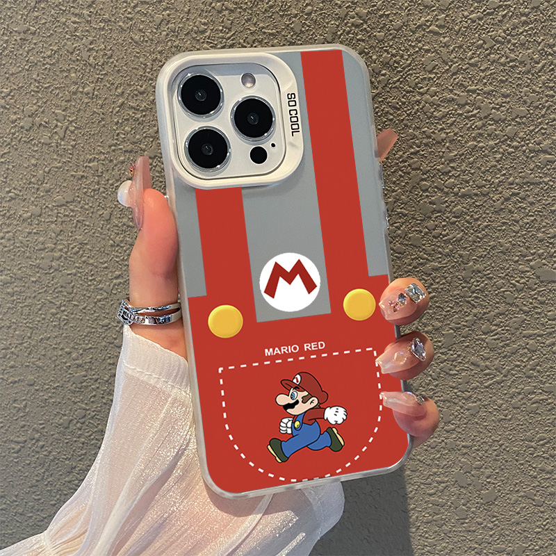 适用马里奥手机壳苹果彩银壳