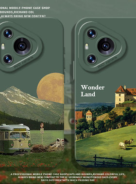 城堡火车适用华为nova13手机壳pura80新款70pro14风景12油画11绿色10超好看mate60独特50硅胶40/30/9/8/7/6/5