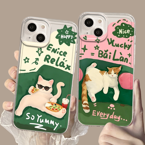 适用iqoo手机壳慵懒猫咪