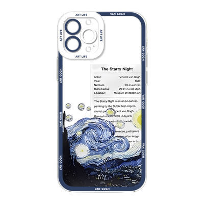 适用梵高标签手机壳华为透明