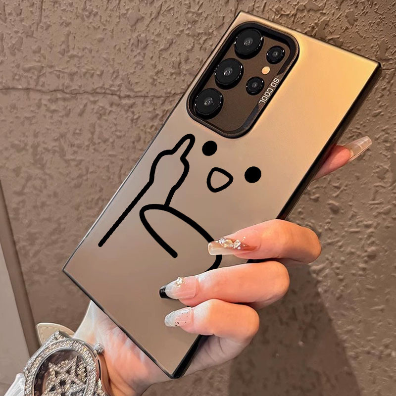 竖中指手机壳适用三星系列