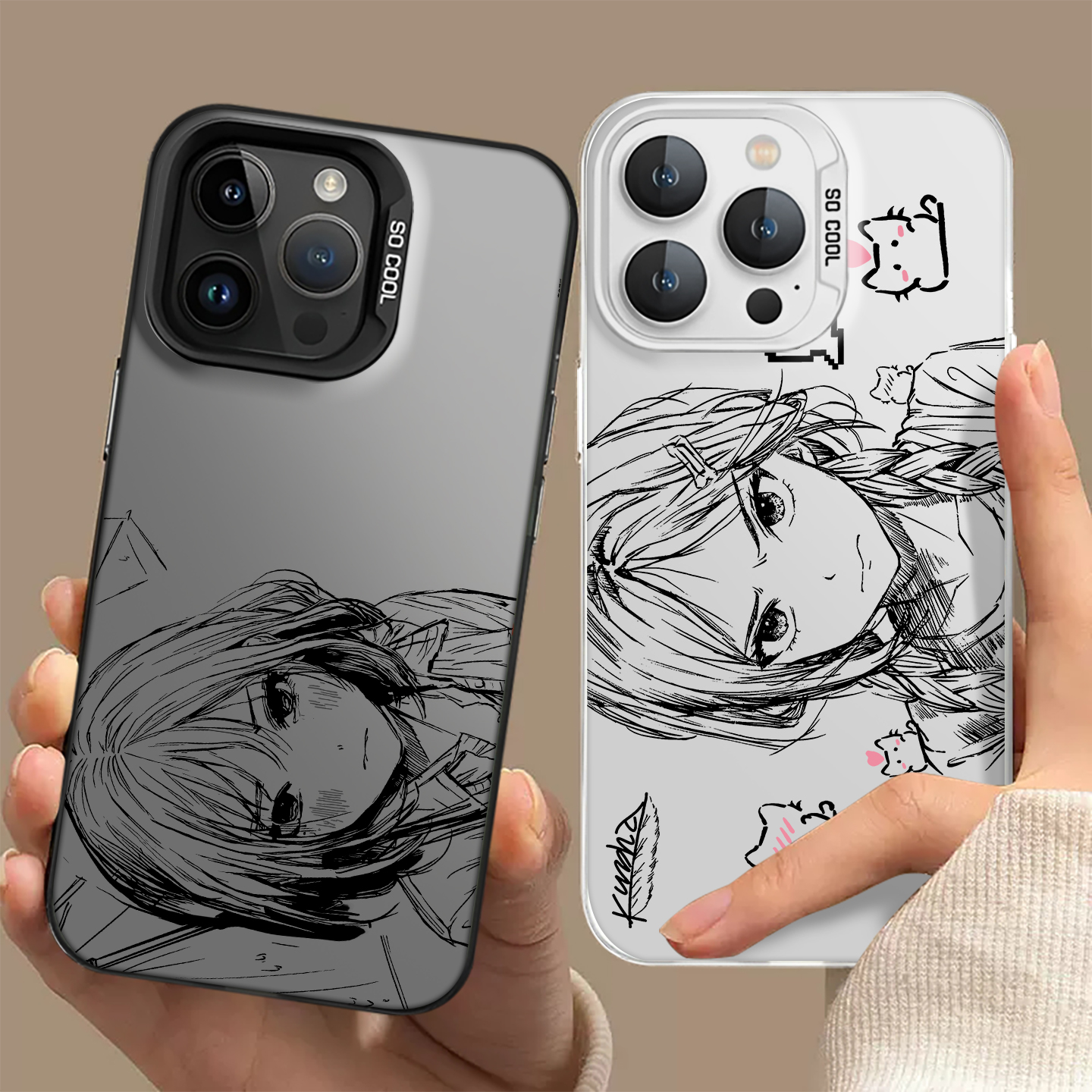 适用华为手机壳线稿Kuroha