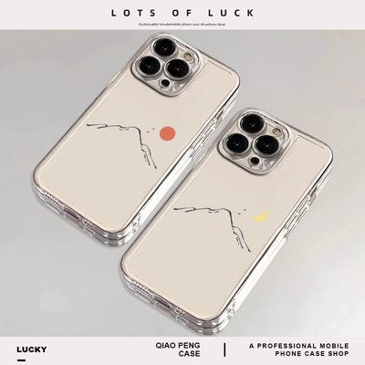 适用iqoo一加手机壳透明太阳月亮