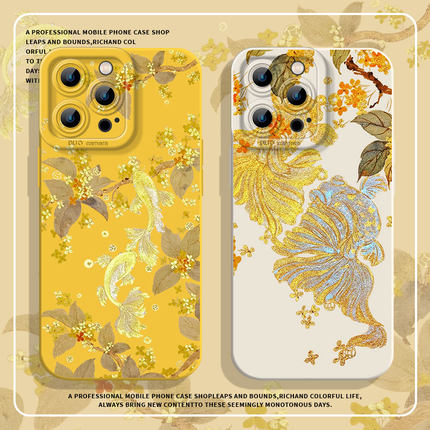 金色锦鲤适用小米13手机壳15国风14pro新中式12佛系11桂花红米k80k70k60k50k40/17老年人turbo4妈妈note10女9