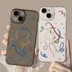 涂鸦线条适用苹果16promax手机壳15情侣iPhone14plus高级感12小众mini新款 13简约11女x男xs透明xr 7p防摔8