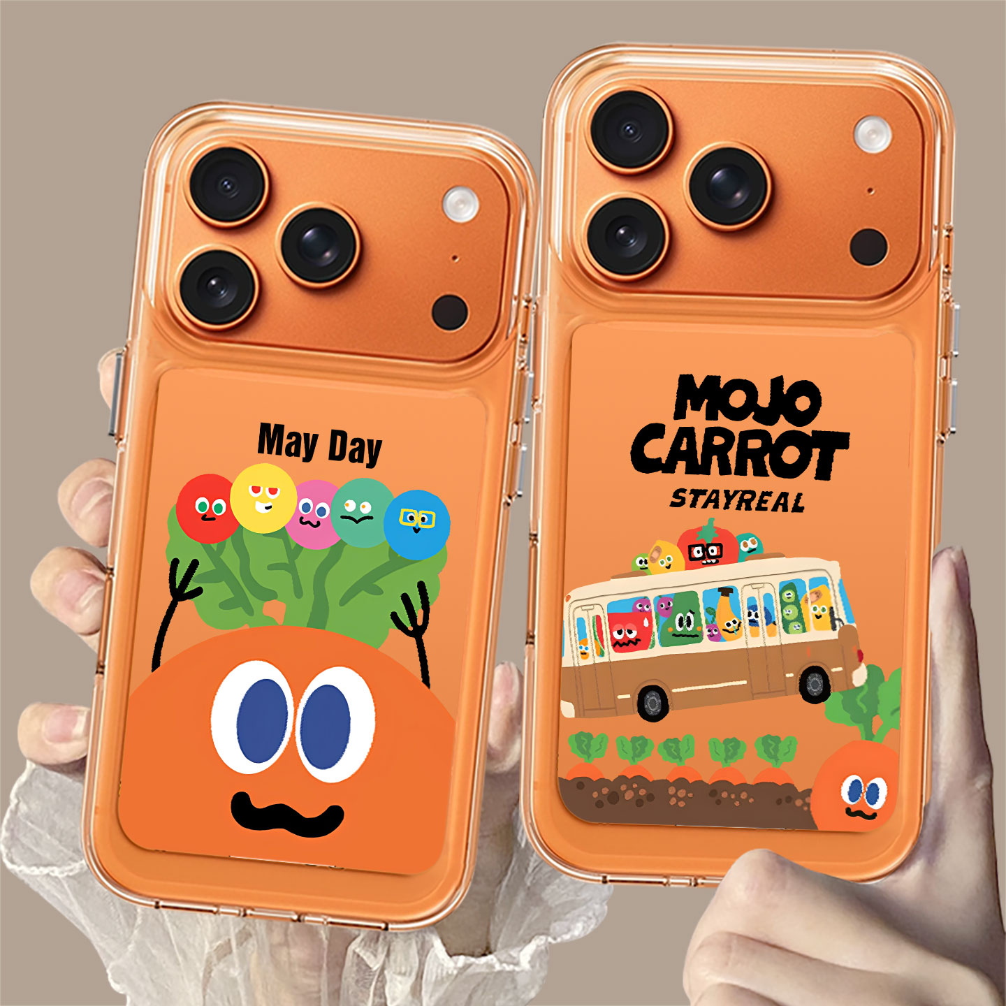 适用苹果系列手机壳橙色胡萝卜