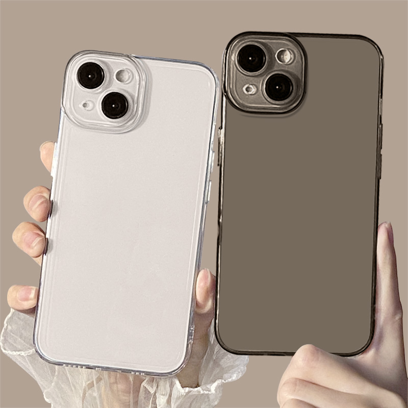 适用于苹果手机壳透明透黑高级感