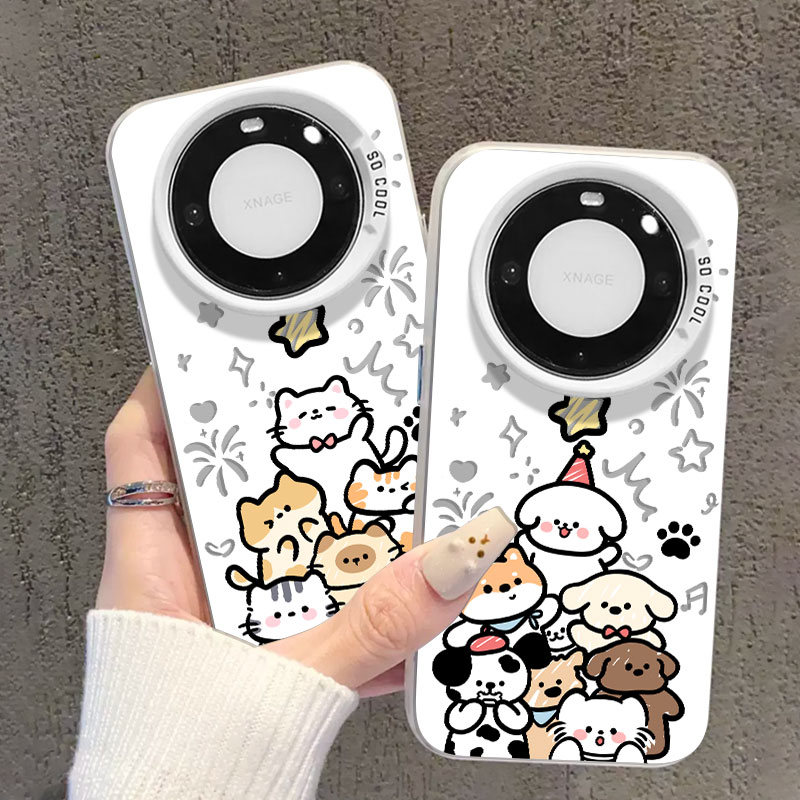 适用华为mate手机壳星星猫狗情侣