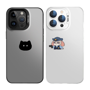 黑白猫咪适用苹果15promax手机壳iPhone14情侣17小米13/16可爱12华为pura70男mate60红米k90k80/iqoo11一加op