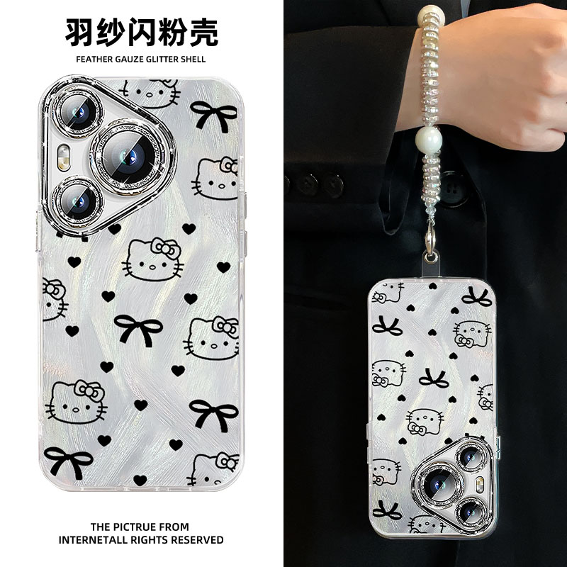 适用华为系列手机壳蝴蝶结kt猫