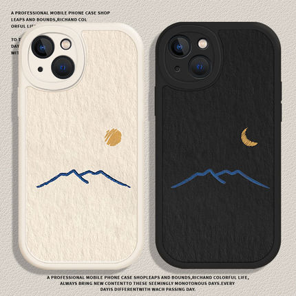 日月适用红米k80手机壳k90小米15pro情侣14太阳12月亮13新款k70k60k50k40/17/turbo4高级11ultra小羊皮note10