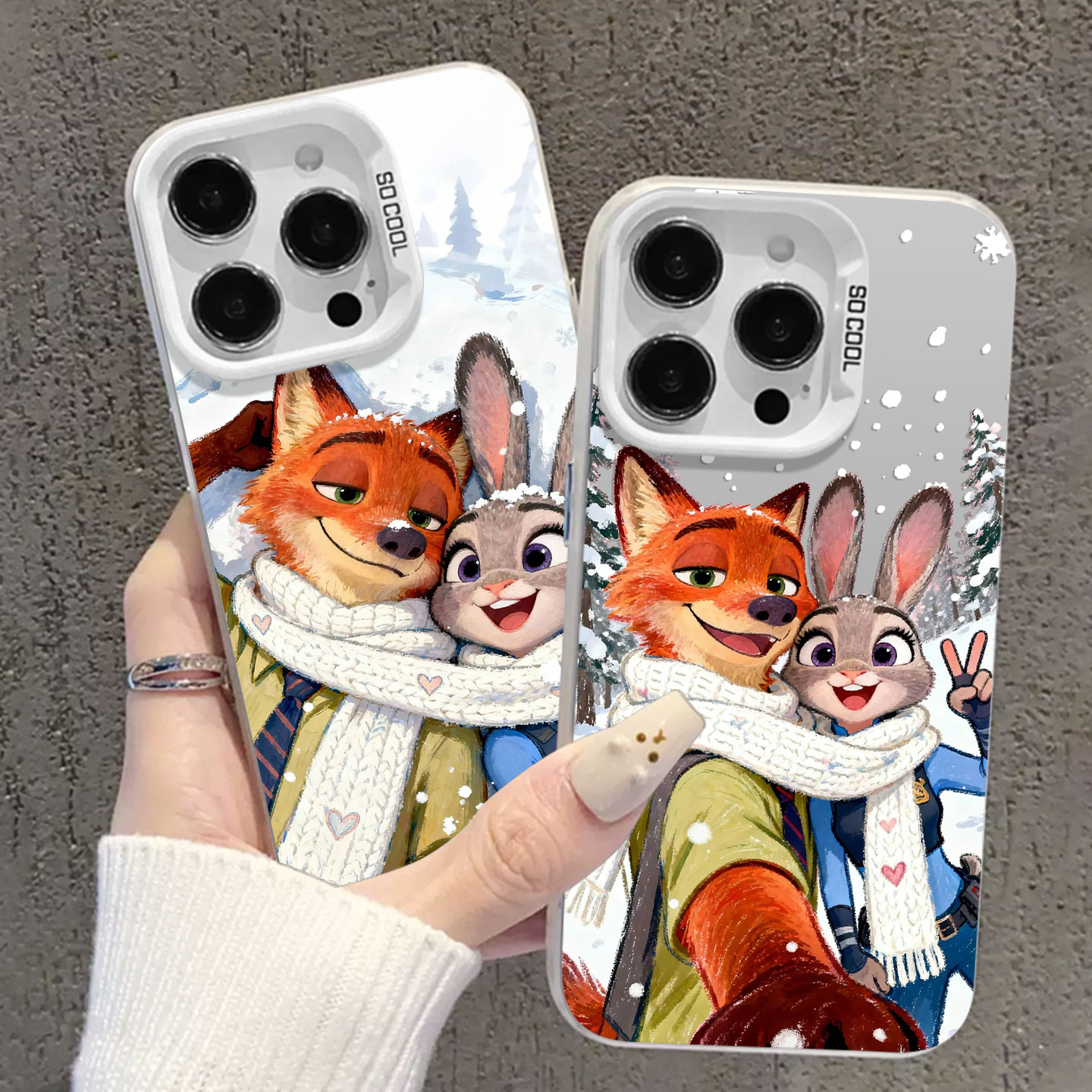 适用苹果手机壳雪地疯狂动物城