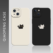 12新款 oppo 像素黑猫适用iqoo13手机壳15 11抽象z10turbo魅族21情侣neo9pro一加ace5猫咪3硅胶2 vivo