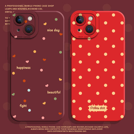 新年红波点适用小米13pro手机壳15红色14新款12马年17max红米k80k90k70k60k50k40挂绳note11硅胶10女9/turbo4