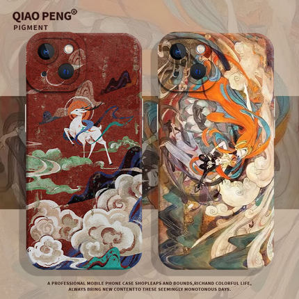 敦煌壁画适用小米14手机壳13/15古风12s红米k70中国风k60小众k50k40k30k80/k90promax/17/turbo3硅胶note10/9