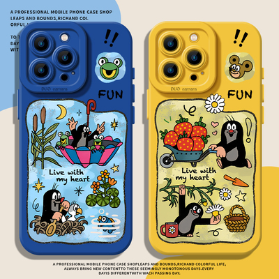 卡通鼹鼠情侣适用华为新款手机壳