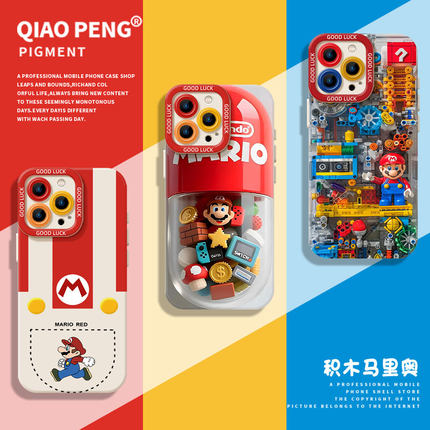 马里奥手机壳适用小米11新款15pro硅胶12超级玛丽13ultra红米turbo4孙颖莎k80k70k60k50k40/17男note14+/10/9