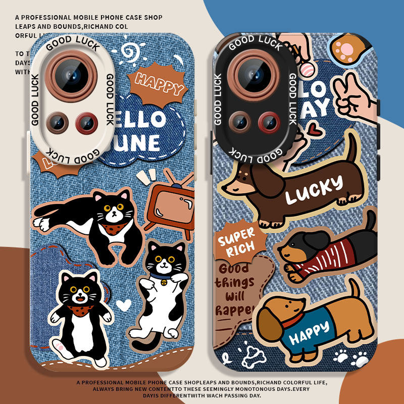 适用华为nova系列手机壳牛仔猫狗