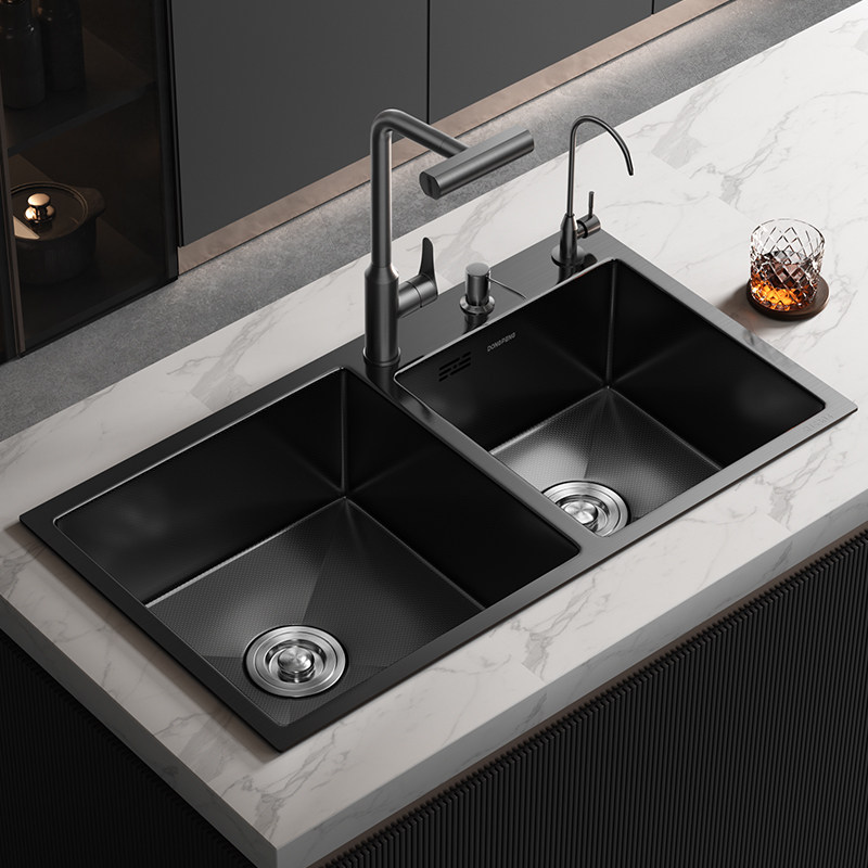 东鹏升级5MM小米粒厨房水槽SUS304不锈钢加厚纳米黑洗菜盆大双槽,家装主材,水槽套餐,淘宝优惠券,粉丝福利购,淘宝优惠卷