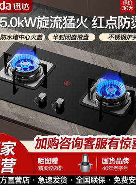 迅达 QT5HA家用燃气灶天然气灶煤气灶大火力双灶猛火旋流火