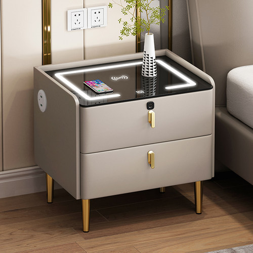 智能无线充电实木轻奢收纳柜