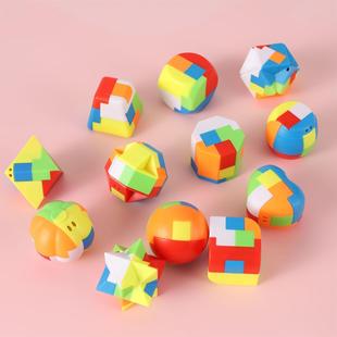 拼插解环玩具迷你孔明锁塑料鲁班锁套 幼儿园奖励儿童益智休闲拼装