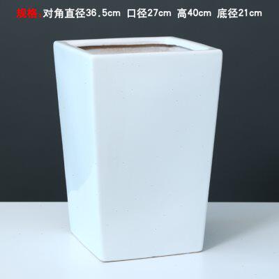 花盆高方形白色白瓷落地花盆特大号简约室内客厅虎皮兰北欧陶瓷盆
