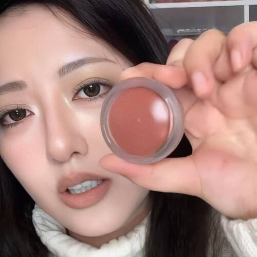 一罐两色!韩系好特比唇颊两用腮红膏哑光水光显色自然裸色多用膏