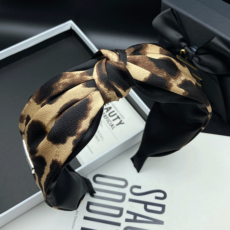 临嫣发箍布艺豹纹宽边发饰