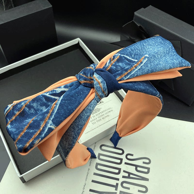 欧美风时尚大蝴蝶结发卡发箍女成人户外逛街头饰宽边压发洗脸头箍