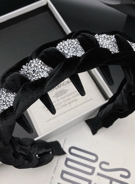 【永恒星河】高定手工编织碎钻麻花发箍高颅顶水钻高级感压发头饰